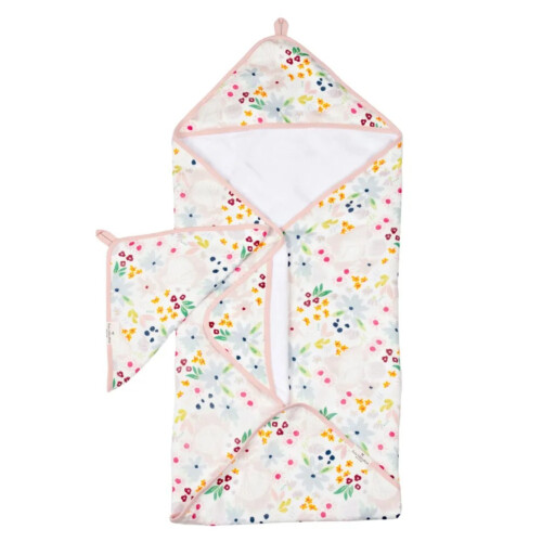 Loulou Lollipop Hooded Towel Set - Shell Floral