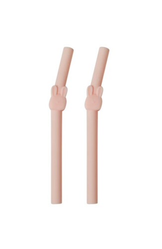 Loulou Lollipop Kids Silicone Straw (Pack of 2) - Born To Be Wild - Bunny