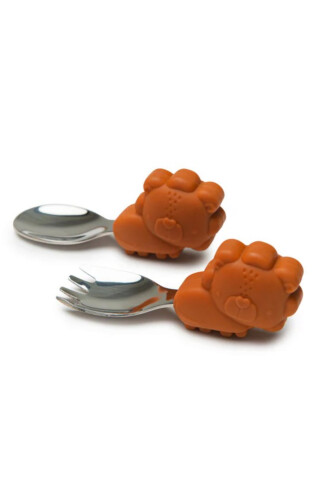 Loulou Lollipop Learning spoon and fork set - Born to be Wild - Lion