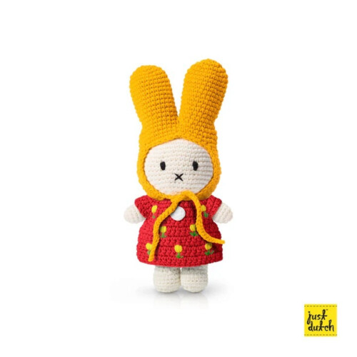 Miffy Just Dutch Handmade Tulip Dress - Red with Yellow Hat