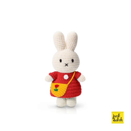 Miffy Just Dutch Handmade and Her Tulip Bag - Red Dress with Tulip Bag