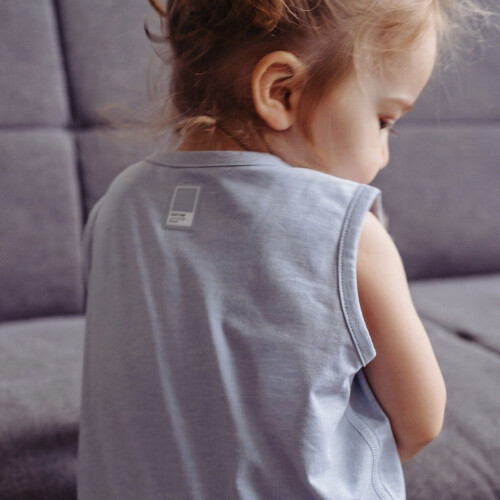 Nest Designs Bamboo Jersey Pima Sleeveless Romper - Pantone Niagara Mist - 12-18M