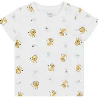 Nest Designs Bamboo Jersey Short Sleeve T-Shirt - The Lion and The Mouse - 12M-18M