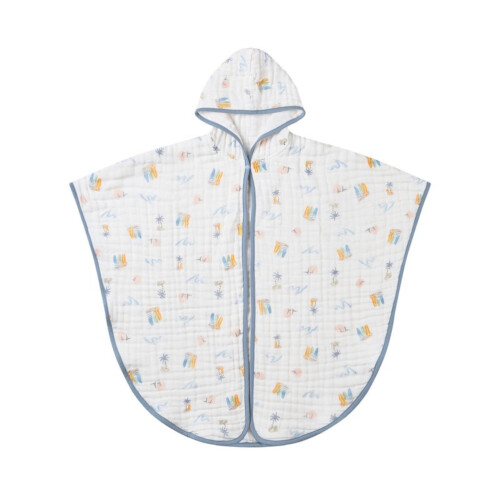 Nest Designs Hooded Toddler Towel (Organic Cotton) - Pastel Waves
