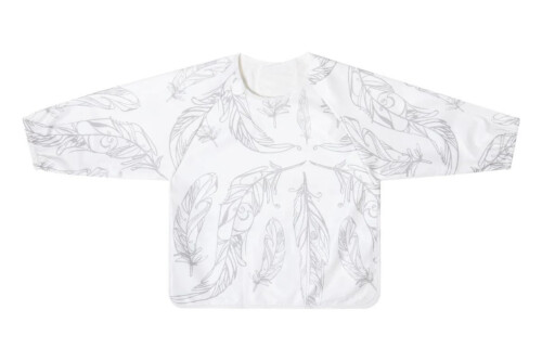 Nest Designs Long Sleeve Bib Cover - Feather White 6M-2T