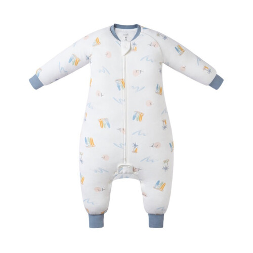 Nest Designs Long Sleeve Footed Sleep Bag 1.0 TOG (Avocado Bamboo) - Pastel Waves 4T-5T