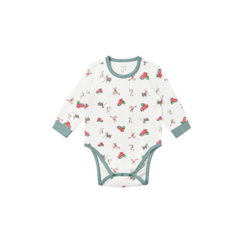 Nest Designs Long Sleeve Kimono Onesie - Sleigh All Day - 0-3M
