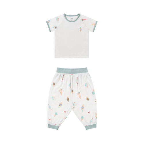 Nest Designs Short Sleeve Play Set (Avocado Bamboo) - Ice Cream Summer 18M-24M