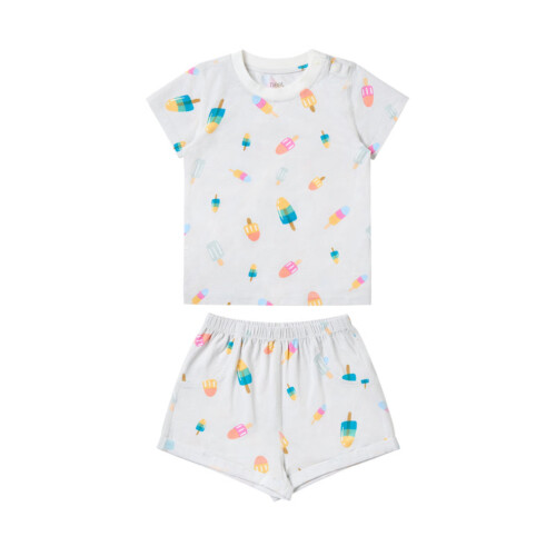 Nest Designs Short Sleeve Two-Piece PJ Set (Bamboo Jersey) - Summer Pops 2T-3T