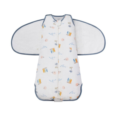 Nest Designs Swaddle Sleep Bag 0.5 TOG (Organic Cotton) - Pastel Waves 0-6M