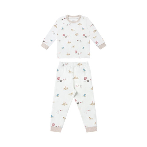 Nest Designs Two-Piece Long Sleeve PJ Set (Bamboo Jersey) - Beach Daze 2T-3T