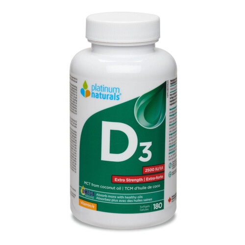Platinum Naturals Vitamin D3 2500IU 180 softgels @