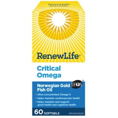 Renew Life Norwegian Gold Critical Omega Ultra-Concentrated Omega-3 60 Fish Gels