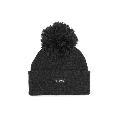 Stonz Pom Beanie - Heather Charcoal 12-24M