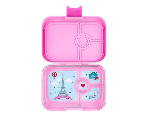 Yumbox Panino 4 Compartment Fifi Pink with Paris Je T'aime Tray