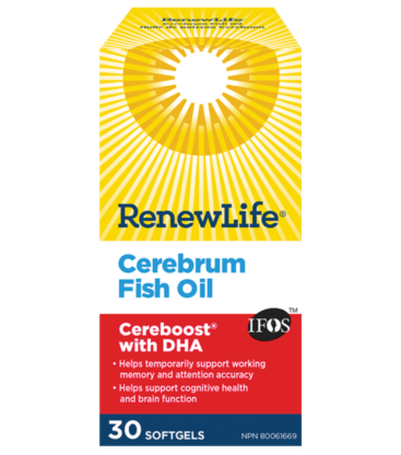 Renew Life Cerebrum Cereboost With DHA 30 Fish Gels