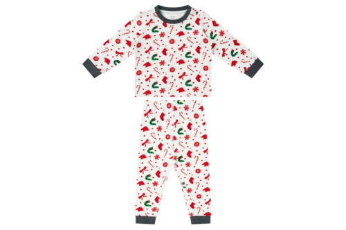Nest Designs Organic Cotton Two-Piece PJ Set - Eric Carle Candy Cane Lane 5Y-6Y