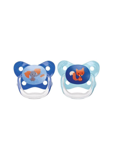 Dr Brown's Animal Pacifier 6-12 Months - Elephant & Fox