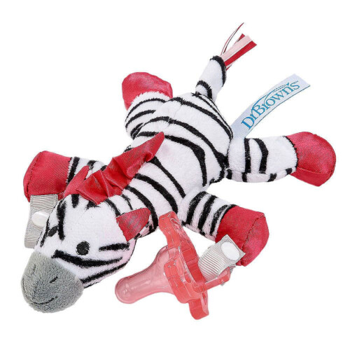 Dr Brown's Lovey Pacifier & Teether Holders - Zoey the Zibra