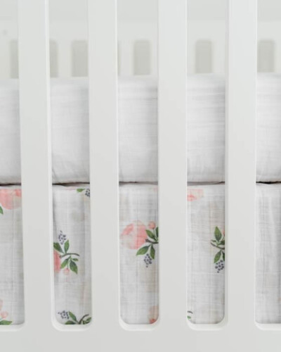 Little Unicorn Cotton Muslin Crib Skirt Watercolor Rose