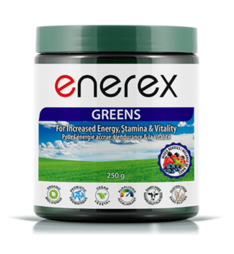 Enerex Botanicals Greens  Raw Organic Green Juiced Powder -Mixed Berries 250g @