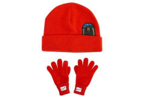 FlapJack Komplet Toque & Gloves Set - Black Bear 2-4Y
