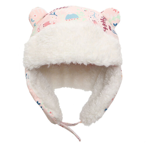 FlapjackKids Water Repellent Trapper Hat - Floral Pink 2-4Y