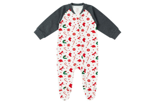 Nest Designs Organic Cotton Footed Sleeper - Eric Carle Candy Cane Lane 6M-12M