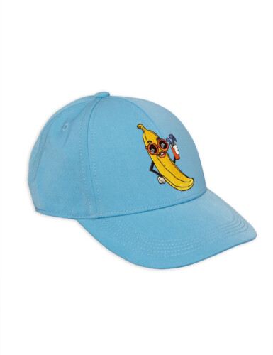 Mini Rodini Unisex Banana Embroidery Cap - Light Blue