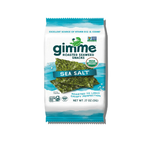 gimMe Organic Roasted Seaweed Snacks SeaSalt 5g - 12Unit Per Case
