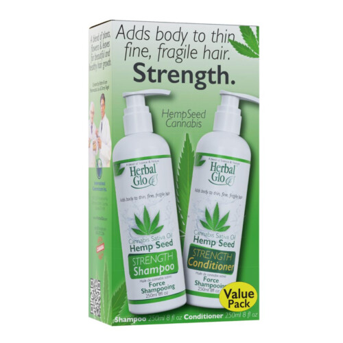 Herbal Glo Strength Shampoo & Conditioner - Hemp Seed 2x250ml (VALUE PACK)