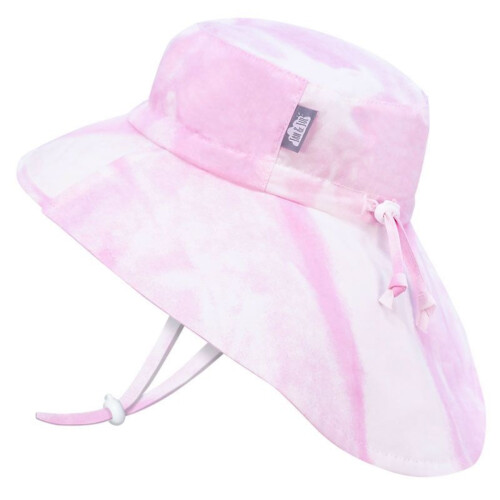 Jan & Jul Kids Sun Hat Cotton Adventure Hat - Pink Tie-Dye - L