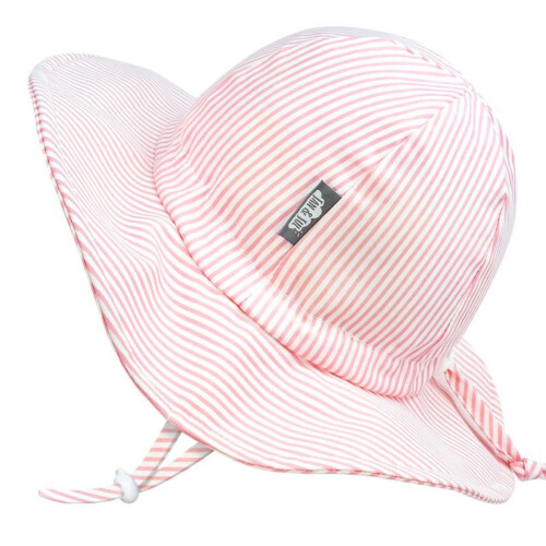 Jan & Jul Kids Sun Hat Cotton Floppy Hat - Pink Stripes - S