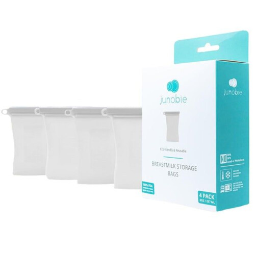 Junobie Reusable Breastmilk Storage Bags (4 Pk) - Grey