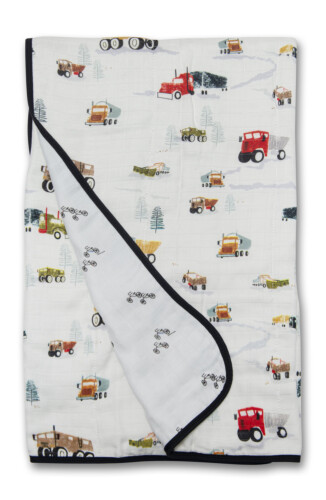 Loulou Lollipop Deluxe Muslin Quilt - Happy Trucks