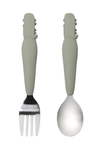 Loulou Lollipop Kids Spoon and Fork Set - Born To Be Wild - Alligator