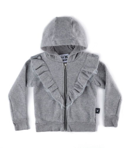 Nununu Ruffled Zip Hoodie Heather Grey 