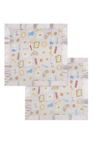 Loulou Lollipop Security Blanket - Breakfast Pink 2PK
