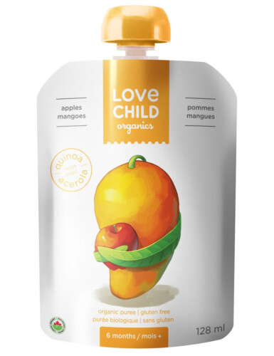 Love Child Organics Apples & Mangoes Organic Puree 125ml Gluten Free (6 units)