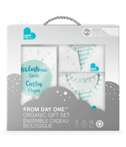 Love To Dream Gift Box 2 Swaddles Organic NB + Milestone Cards