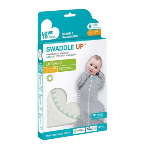 Love To Dream Swaddle UP Organic Mint - Medium 1.0 Tog