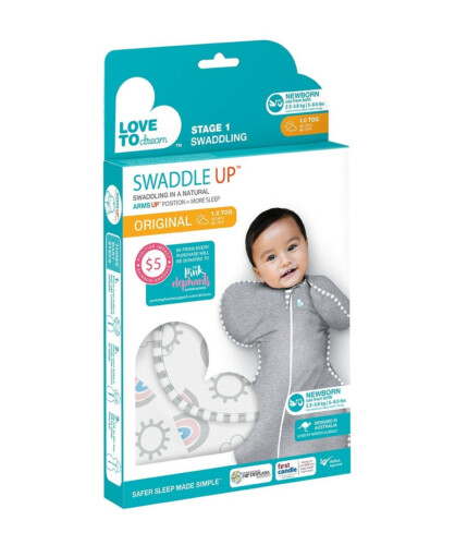 Love To Dream Swaddle UP Lite Mint Stars - Newborn 0.2 Tog