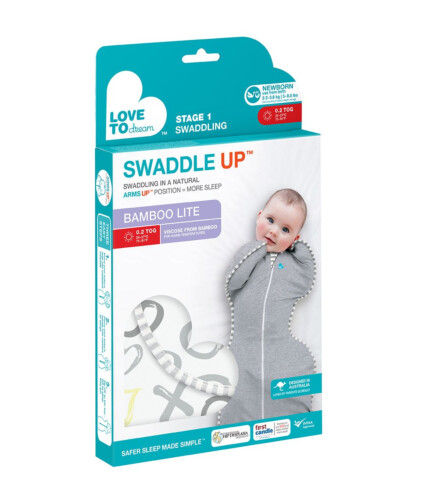 Love To Dream Swaddle UP Silky-Lux/Bamboo Lite Kisses - Newborn 1.0 Tog