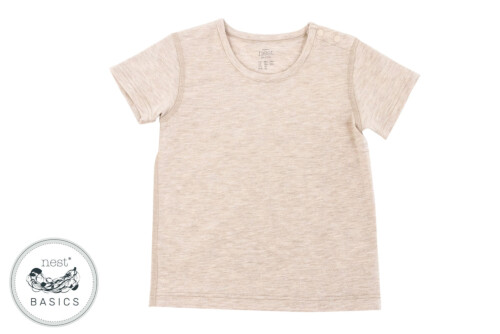 Nest Designs Basics Bamboo Cotton Short Sleeve T-Shirt - Warm Taupe 12-18M