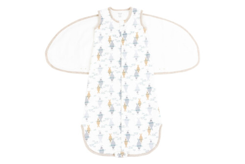 Nest Designs Organic Cotton Swaddle Sleep Bag 1.0 TOG - Ocean Float