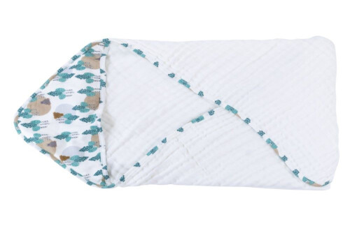 Nest Designs 9 Layer Organic Cotton Hooded Baby Towel - Where's The Bear