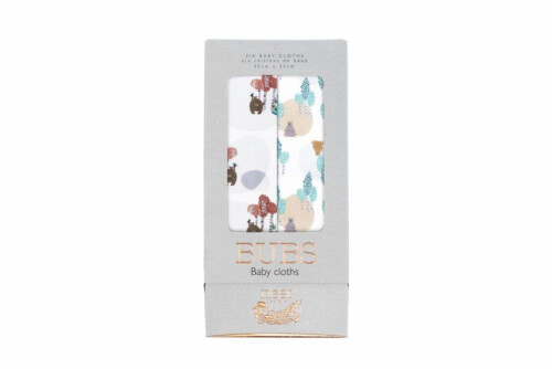 Nest Designs Bamboo Bubs Baby Washcloth Set (6 Pack) - Bears