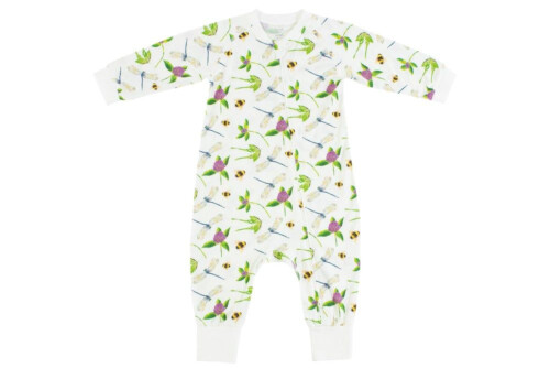 Nest Designs Bamboo Jersey One-Piece Zip Footless Sleeper- Eric Carle Garden Flight 12-18M