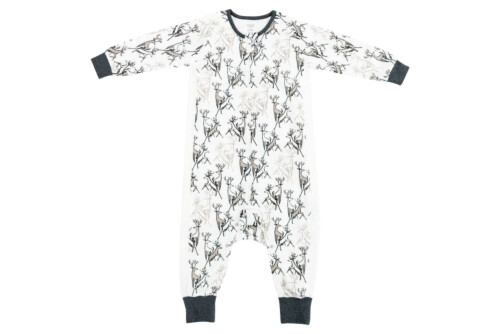 Nest Designs Bamboo Long Sleeve Sleep Suit - Dear oh Deer 0.6Tog 6M-18M