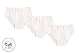 Nest Designs Basics Organic Cotton Ribbed Girls Briefs Underwear 3 Pack White 5T-6T